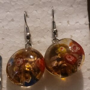Elegant Floral Glass Earrings
